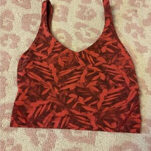 Lululemon Athletica Red Patterned Tank Top